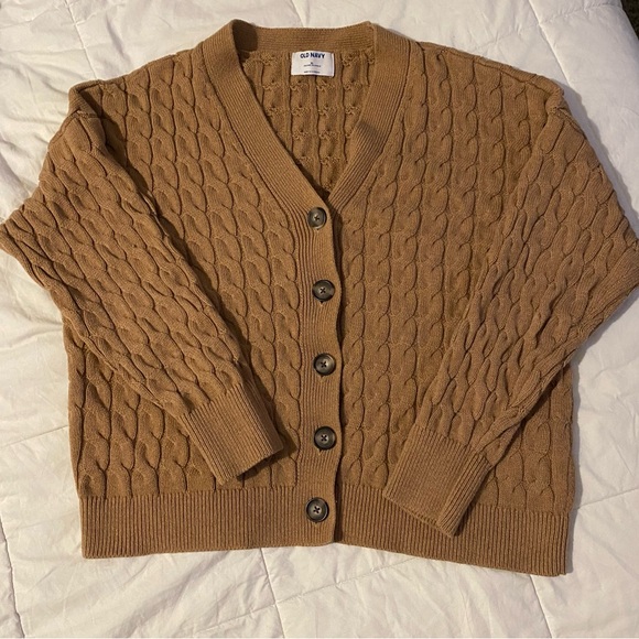 Old Navy Sweaters - Old Navy Cable Knit Button-Front Cardigan in Camel Brown